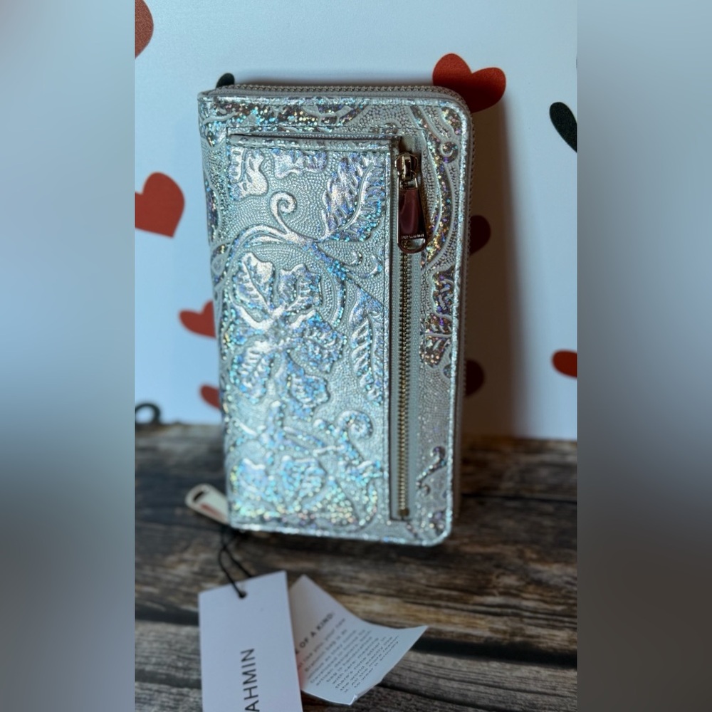Brahmin Chrome Estonia SURI Wallet Holographic Silver Chrome Sparkle NWT FIRM - Picture 11 of 11